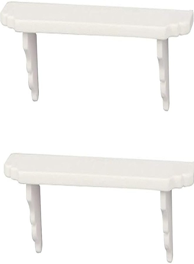 Zhuluck 2Pcs White Dollhouse Wall Shelf,1:12 Scale Miniature Dollhouse Decor Accessories,Doll House Storage Wall Shelf for Kitchen Scene DIY Craft Ornament Lightweight Decorative - Image 1